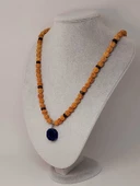 Sodalit Taşlı Rudraksha Tohum Kolye Dolama Bileklik 8mm (49728) thumbnail 3