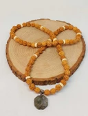 Labradorit Taşlı Rudraksha Tohum Kolye Dolama Bileklik 8mm (49730) thumbnail 1