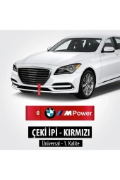 NiCe Shop Bmw Çeki Ipi Kırmızı Renkli Uv Baskılı Solma Atma Yapmaz Tampon Dili - 1