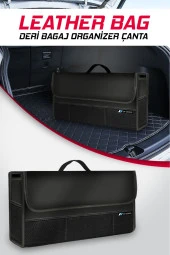 NiCe Shop Premium Lüks Deri Bagaj Organizer Çanta Siyah Kenarlı - Kaydırmaz Zeminli - Bagaj Organizer thumbnail 1