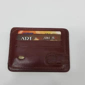 Siyah-Taba-Kahve-Kırmızı Renkte Yatay Model Hakiki Deri Kemerli Kartlık - 6