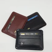 Siyah-Taba-Kahve Renkte Yatay Model Hakiki Deri Mıknatıslı Kartlık - 7