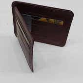 Siyah-Taba-Kahve Renkte Yatay Model Hakiki Deri Mıknatıslı Kartlık - 6