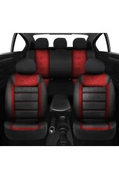 NiCe Shop Opel Corsa E Uyumlu Koltuk Kılıfı Samma - Kırmızı thumbnail 2