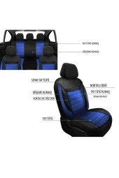 NiCe Shop Ford Focus 2.5 Uyumlu Koltuk Kılıfı Enigma Serisi - Mavi thumbnail 3