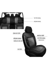 NiCe Shop Opel Mokka Uyumlu Koltuk Kılıfı Enigma Serisi - Gri thumbnail 5