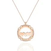 Daire İçinde Kalpli Kolye - 8