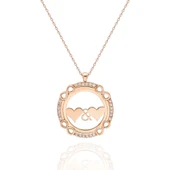 Daire İçinde Kalpli Kolye - 7