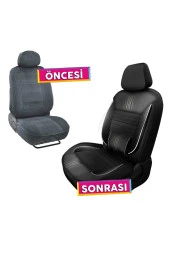 NiCe Shop Volkswagen Golf 4 Uyumlu Koltuk Kılıfı Titan Serisi Deri - Siyah - 4