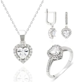 Kalpli Zirkon Taşı Gümüş Bayan Takı Seti - 8