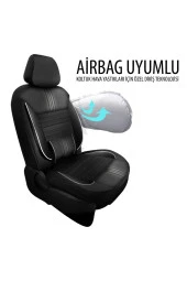 NiCe Shop Fiat Albea Uyumlu Koltuk Kılıfı Titan Serisi Deri - Siyah - 2