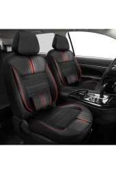 NiCe Shop Audi A4 1994-2008 Uyumlu Koltuk Kılıfı Titan Serisi Deri - Kırmızı - 1