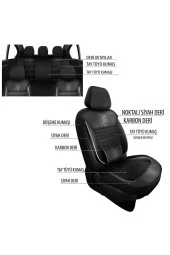 NiCe Shop Fiat Albea Uyumlu Koltuk Kılıfı Titan Serisi Deri - Siyah - 1