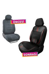NiCe Shop Renault R9 Uyumlu Koltuk Kılıfı Titan Serisi Deri - Kırmızı - 4
