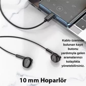 Polham HC Type C Kablolu Mikrofonlu Kulaklık, HİFİ Ses, HD Mikrofonlu Type C Kulaklık - 3