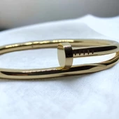 Gold Paslanmaz Çelik Çivi Kelepçe Bileklik Bilezik - 2