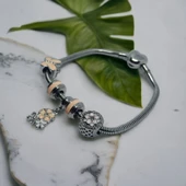 Kadın Bileklik Taşlı Çelik Pandora Bilezik Bileklik - 2