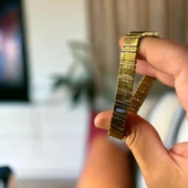 Altın Rengi Paslanmaz Çelik Yaylı Bileklik - 3