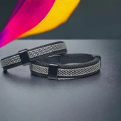 Deri Erkek Bilekliği - Manyetik Mıknatıs Klipsli thumbnail 1