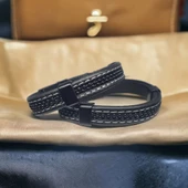 Deri Erkek Bilekliği - Manyetik Mıknatıs Klipsli thumbnail 1