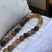 Doğal DAMARLI AKİK Taşlı Tespih - El Yapımı Koleksiyonluk Parça - 3