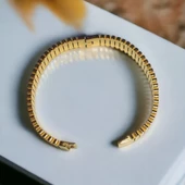 Altın Rengi Görünümlü Paslanmaz Çelik Bileklik - 8