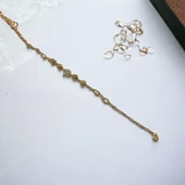 Dört Yapraklı Yonca Bileklik Altın Rengi Görünümlü Boy Ayarlı Paslanmaz Çelik thumbnail 4