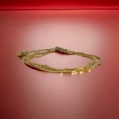 Altın Rengi Görünümlü Paslanmaz Çelik Boncuklu Üçlü Bileklik thumbnail 7