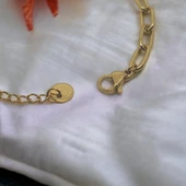 Dört Yapraklı Yonca Bileklik Altın Rengi Görünümlü Boy Ayarlı Paslanmaz Çelik thumbnail 3