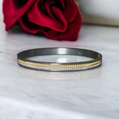 Unisex Kadın/Erkek Esnek Bijuteri Bileklik-Altın ve Gümüş Renkli - 2