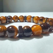 Doğal Taşlı Unisex Kadın/Erkek Esnek Bileklik - 4