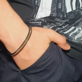 Unisex Kadın/Erkek Esnek Bijuteri Bileklik-Altın ve Gümüş Renkli - 1