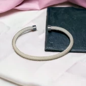 Unisex Kadın/Erkek Esnek Bijuteri Bileklik-Gümüş Renkli - 2