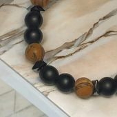 Doğal Taşlı Unisex Kadın/Erkek Esnek Bileklik - 3