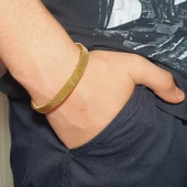 Unisex Kadın/Erkek Esnek Bijuteri Bileklik-Altın Rengi - 1