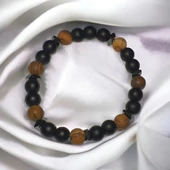 Doğal Taşlı Unisex Kadın/Erkek Esnek Bileklik - 1