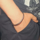 Unisex Kadın/Erkek Esnek Bijuteri Bileklik-Gümüş Rengi thumbnail 1