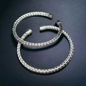 Unisex Kadın/Erkek Esnek Bijuteri Bileklik-Gümüş Rengi thumbnail 2