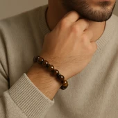 Doğal Taşlı Unisex Kadın/Erkek Esnek Bileklik - 1