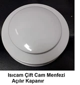 Temmenfez Isıcam Çift Cam Doğal Gaz Menfezi Açılır Kapanır Soğuk,Ses,Rüzgar Girmez RENK GRİ .Alüminyum Özel Sıvama Delik Çapı 160 mm - 2