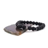 Zirkon Taşlı Oniks Doğal Taş Erkek Bileklik EBLK-477 thumbnail 3