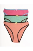 Palena DON20202 - Kadın Pamuklu Puantiyeli Bikini Külot 3'lü Set - 1