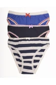 Palena DON20203 - Kadın Pamuklu Puantiyeli Bikini Külot 3'lü Set - 1