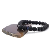 Mavi Zirkon Taşlı Oniks Doğal Taş Erkek Bileklik EBLK-481 thumbnail 3