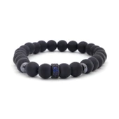 Mavi Zirkon Taşlı Oniks Doğal Taş Erkek Bileklik EBLK-481 thumbnail 1