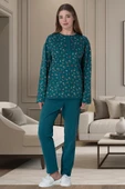 Mecit 6017 Yeşil %100 Pamuk Büyük Beden Kadın Pijama Takımı - 1