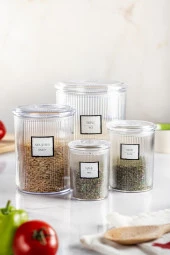 24'lü Barok Yuvarlak 4 Boy Kavanoz Seti & Saklama Kabı & Erzak Kabı (6*2000 ML, 6*1000 ML, 6*500 ML, 6*250 ML) - 3