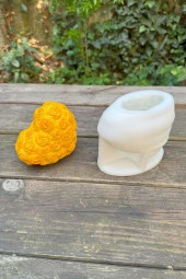 Kalp Gül Dokulu Tekli Silikon Mum Kalıbı thumbnail 4