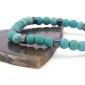 Turkuaz Doğal Taş Erkek Bileklik EBLK-498 thumbnail 4