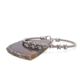 316L Çelik Düğüm Detaylı Gri Erkek Kelepçe Bileklik EBLK-425 thumbnail 4